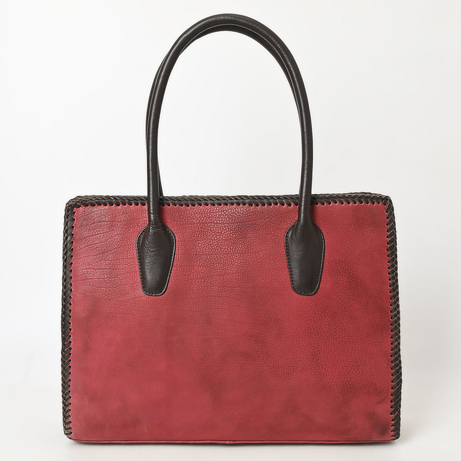 American Darling Tote Bag Western Genuine Leather Handcrafted Large Purse with Braided Detail and YKK Zipper