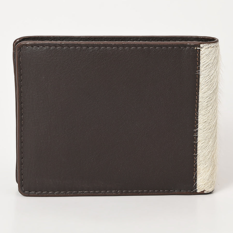 American Darling Wallet Western Hair-On Cowhide Genuine Leather Handcrafted Pocket Bifold Wallet with ID Window