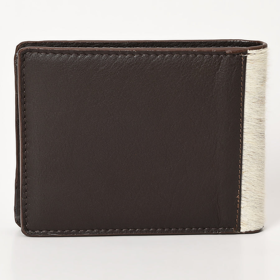 American Darling Wallet Western Hair-On Cowhide Genuine Leather Handcrafted Pocket Bifold Wallet with ID Window