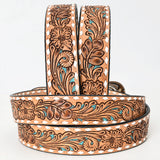 American Darling Hand Tooled Carved Unisex Genuine American Leather Belt Tan