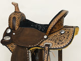 COMFYTACK Horse Barrel Racing Trail Pleasure American Leather Saddle Brown