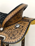 COMFYTACK Western Horse Barrel Racing Trail Pleasure American Leather Saddle With Tack Set Brown