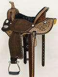 COMFYTACK Horse Barrel Racing Trail Pleasure American Leather Saddle Brown