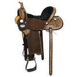 COMFYTACK Horse Barrel Racing Trail Pleasure American Leather Saddle Brown