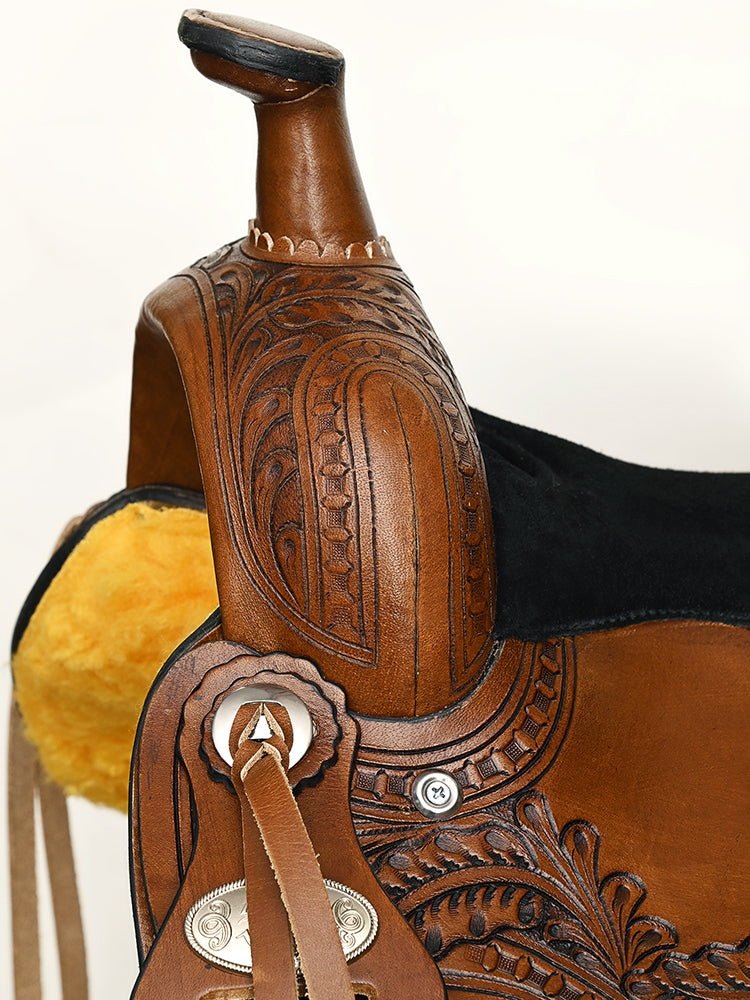 COMFYTACK Horse Barrel Racing Trail Pleasure American Leather Saddle B ...