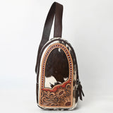American Darling Sling Beautifully Hand Tooled Hair On Genuine Leather Women Bag Western Handbag Purse |
