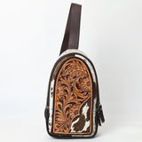 American Darling Sling Beautifully Hand Tooled Hair On Genuine Leather Women Bag Western Handbag Purse |
