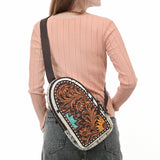 ADBGA593A Sling Hand Tooled Genuine Leather Women Bag Western Handbag Purse