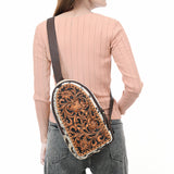 American Darling Sling Beautifully Hand Tooled Hair On Genuine Leather Women Bag Western Handbag Purse |