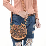 American Darling Canteen Hand Tooled Genuine Leather Women Bag Western Handbag Purse