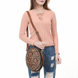 American Darling Canteen Beautifully Hand Tooled Genuine Leather women western handbag | Bag for |Canteen Purse