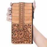 American Darling Card Holder Hand Tooled Genuine Leather Women Bag Western Handbag Purse| | Business