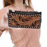 American Darling Card Holder Hand Tooled Genuine Leather Women Bag Western Handbag Purse| | Business