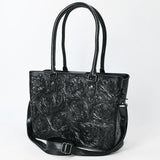 American Darling Western Leather Tote Bag with Hand-Tooled Floral Design - Genuine Full-Grain Leather - Uhorse