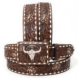 American Darling Beautifully Hand Tooled Genuine American Leather Belt Men and Women - Medium
