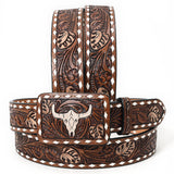American Darling Beautifully Hand Tooled Genuine American Leather Belt by Hilason – Cowboy and equestrian accessories