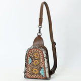 American Darling Sling Beautifully Hand Tooled  Hair-On Genuine Leather women bag western handbag purse