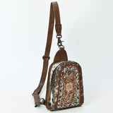 American Darling Sling Beautifully Hand Tooled  Hair-On Genuine Leather women bag western handbag purse