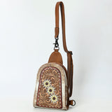 American Darling Sling Beautifully Hand Tooled  Hair-On Genuine Leather women bag western handbag purse