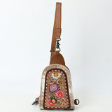 American Darling Sling Beautifully Hand Tooled  Hair-On Genuine Leather women bag western handbag purse