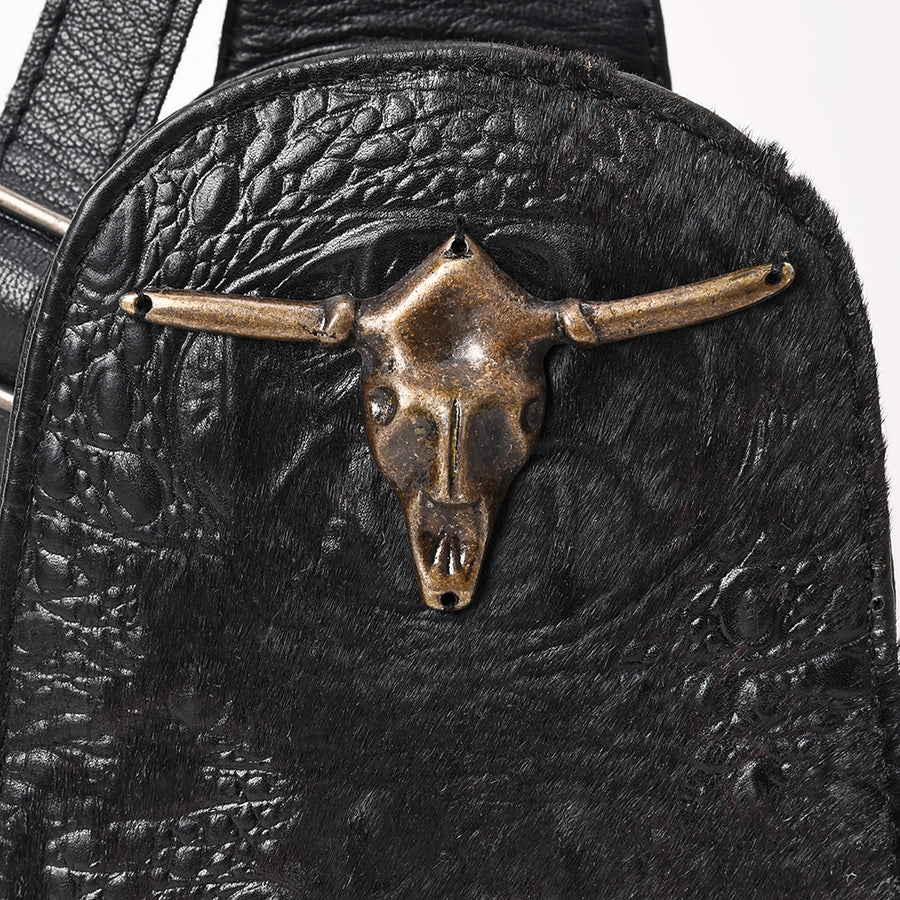 American Darling Sling Hair-On Crocodile Embossed Genuine Leather Women Bag Western Handbag Purse |Sling | for