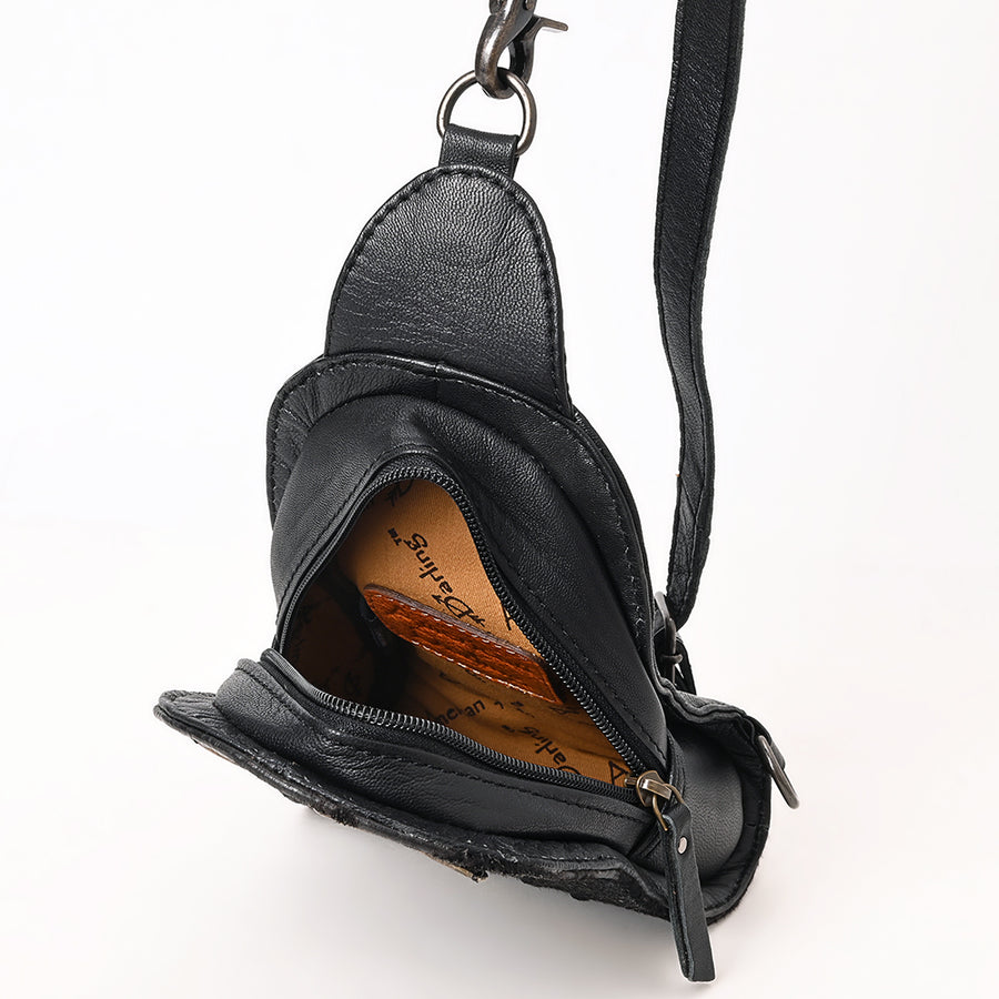 American Darling Sling Hair-On Crocodile Embossed Genuine Leather Women Bag Western Handbag Purse |Sling | for