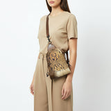 American Darling Sling Hair-On Crocodile Embossed Genuine Leather Women Bag Western Handbag Purse |Sling | for