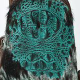 American Darling Sling Hair-On Crocodile Embossed Genuine Leather Women Bag Western Handbag Purse |Sling | for