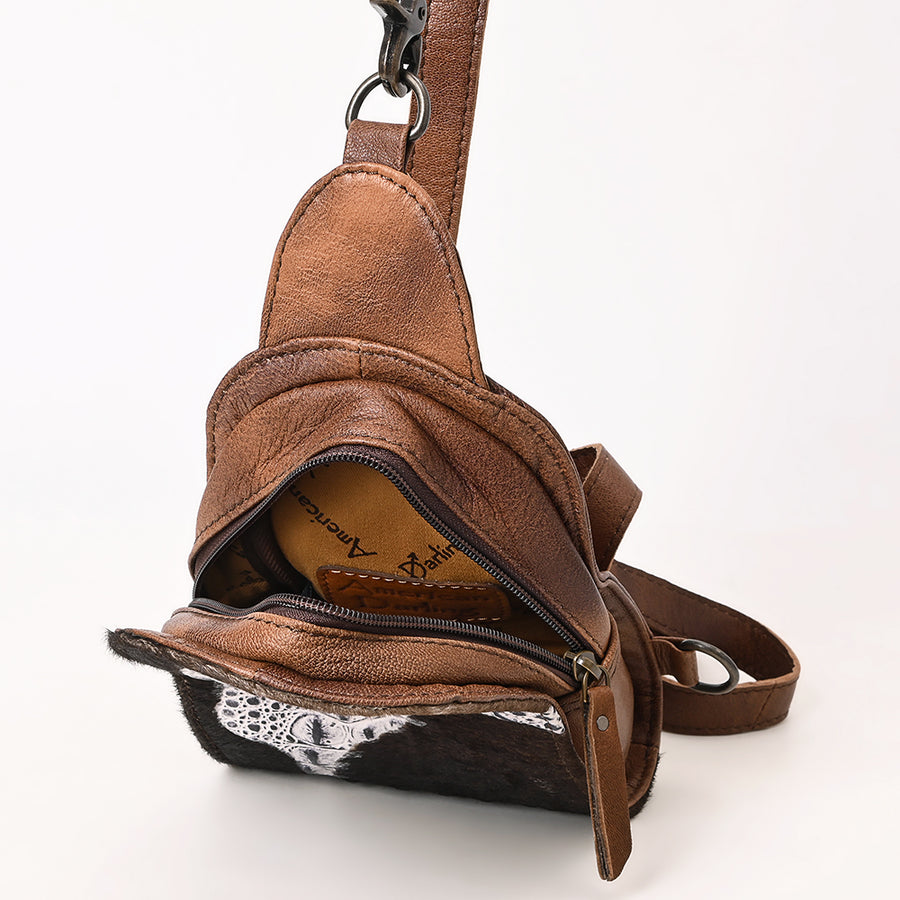 American Darling Sling Hair-On Crocodile Embossed Genuine Leather Women Bag Western Handbag Purse |Sling | for
