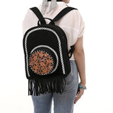 ADBG1546 Backpack Hand Tooled Genuine Western Suede Leather women bag