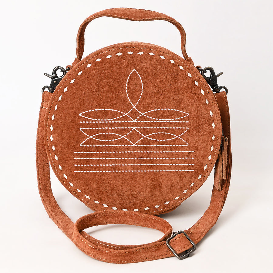 American Darling Genuine Suede Leather Women Canteen Bag Western Handbag Purse | Travel Clutch