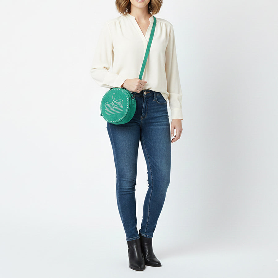 American Darling Genuine Suede Leather Women Canteen Bag Western Handbag Purse | Travel Clutch