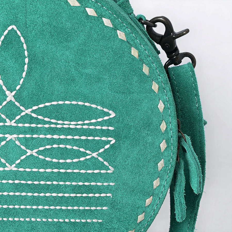 American Darling Genuine Suede Leather Women Canteen Bag Western Handbag Purse | Travel Clutch