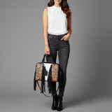 American Darling Tote Beautifully Hand Tooled Hair-On Genuine Leather women bag western handbag purse Travel Bags College