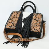 American Darling Tote Beautifully Hand Tooled  Hair-On Genuine Leather women bag western handbag purse