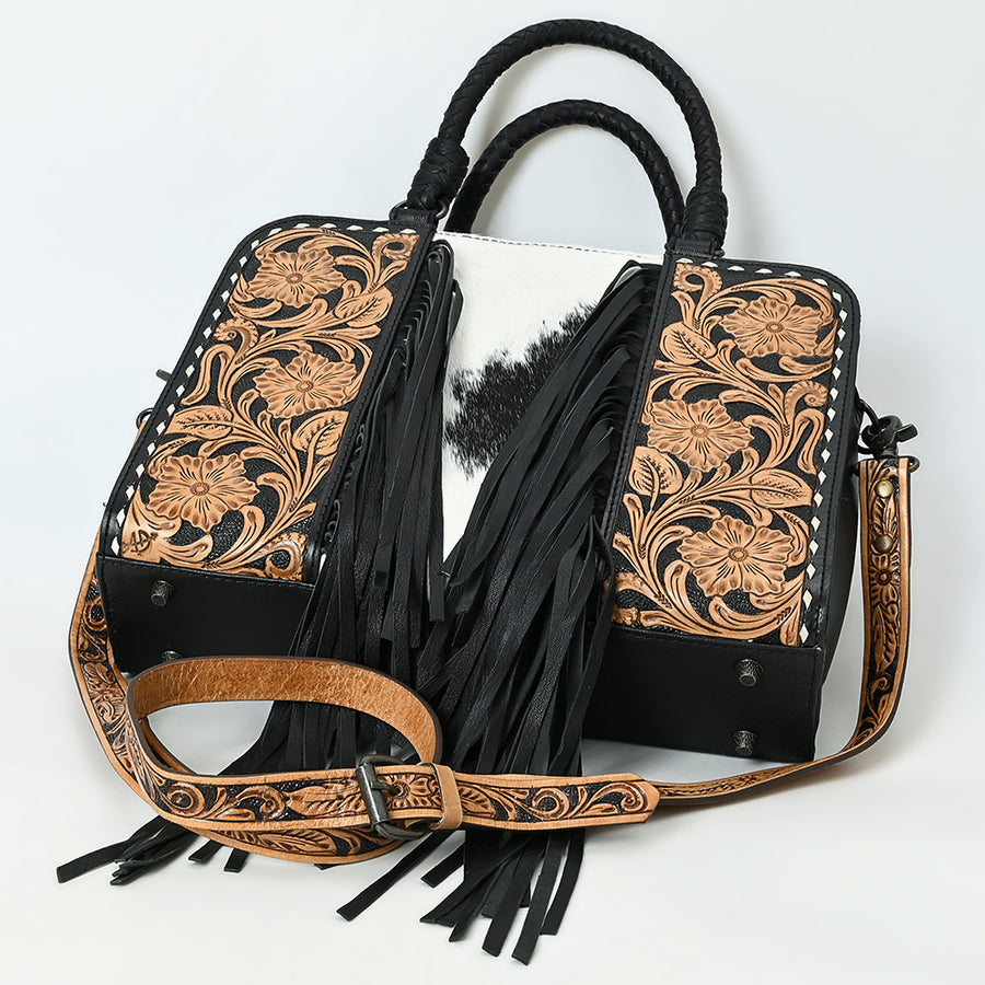American Darling Tote Beautifully Hand Tooled Hair-On Genuine Leather women bag western handbag purse Travel Bags College