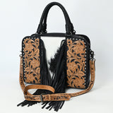 American Darling Tote Beautifully Hand Tooled  Hair-On Genuine Leather women bag western handbag purse