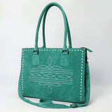 American Darling Western Genuine Suede Leather Tote Bag with Buck Stitching | Handcrafted Everyday Tote - Uhorse