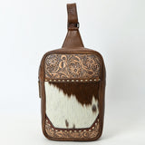 American Darling Sling Beautifully Hand Tooled  Hair-On Genuine Leather women bag western handbag purse