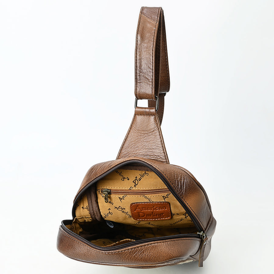 American Darling Sling Hand Tooled Hair-on Genuine Leather women bag western handbag purse | for