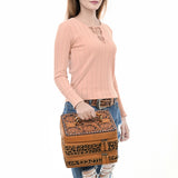 American Darling Jewelry Case Hand Tooled Hair On Genuine Leather Women Bag Western Handbag Purse |