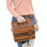 American Darling Adbga454E Jewelry Case Hand Tooled Hair-On Genuine Leather Women Bag Western Handbag Purse