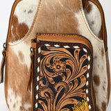 American Darling Sling Hand Tooled Hair-On Genuine Leather Women Bag Western Handbag Purse |
