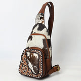 American Darling Adbga609 Sling Hand Tooled Hair-On Genuine Leather Women Bag Western Handbag Purse