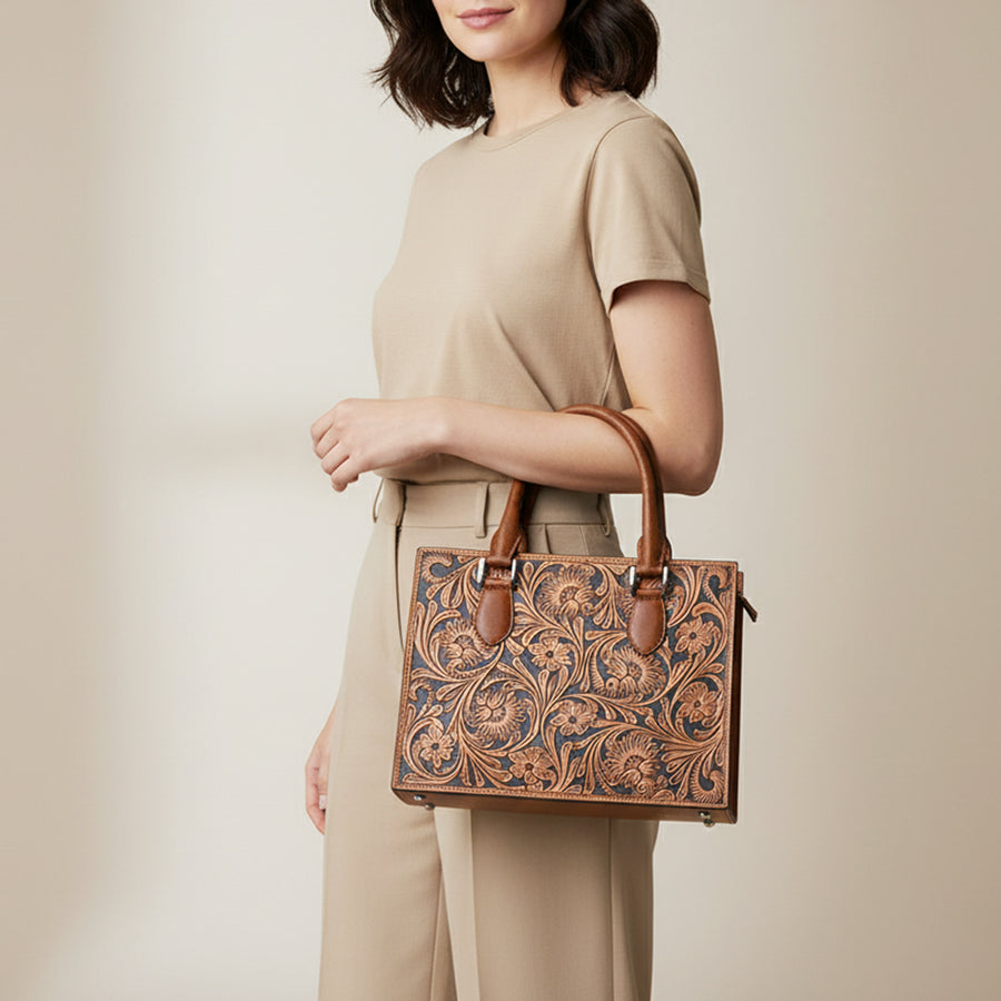 American Darling Tote Beautifully Hand Tooled Genuine Leather Women Bag Western Handbag Purse | Travel Bags College Casual