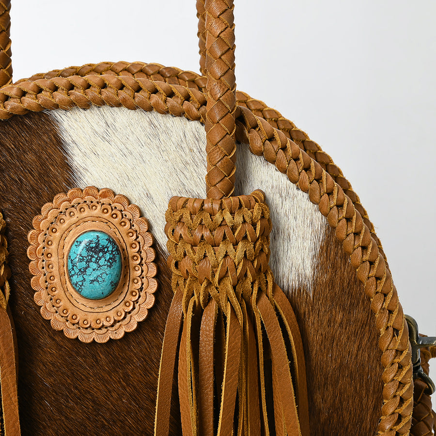 American Darling Canteen Hair-On Genuine Leather Women Bag Western Handbag Purse