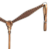 BAR H EQUINE Western Handtooled Leather Horse Headstall & Breast Collar Set