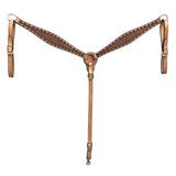 BAR H EQUINE Western Handtooled Leather Horse Breast Collar Tack - Uhorse