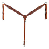 BAR H EQUINE Western Handtooled Leather Horse Breast Collar Tack - Uhorse