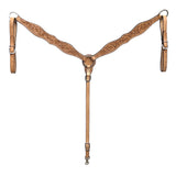 BAR H EQUINE Western Handtooled Leather Horse Headstall and Breast Collar Set - Uhorse